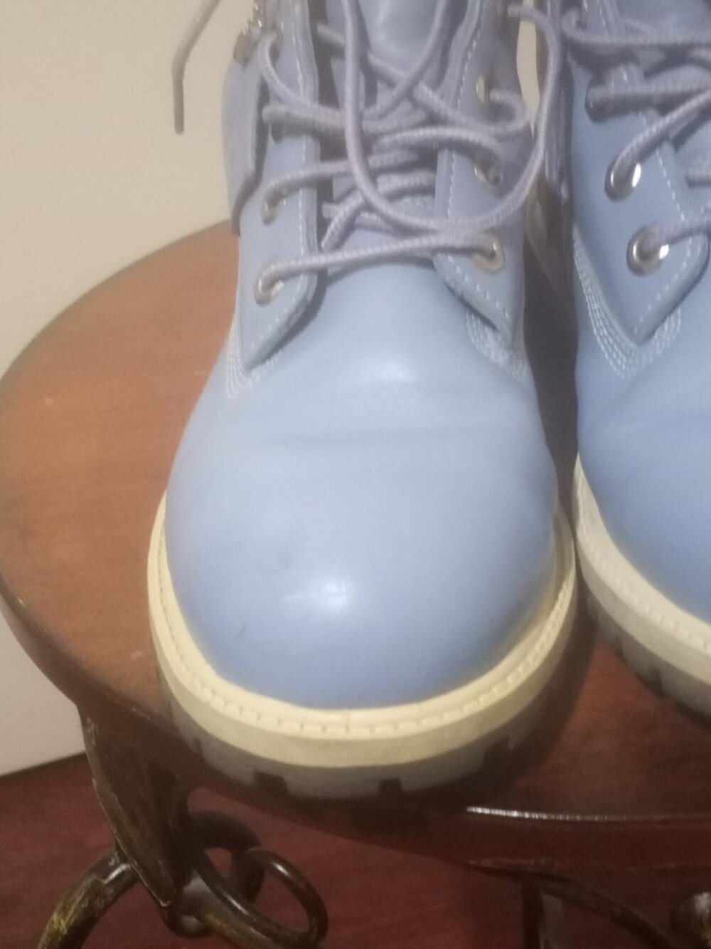 Timberland Blue Waterproof Leather Boots Men's Sz. 6 / Women's 7.5 - Picture 8 of 13
